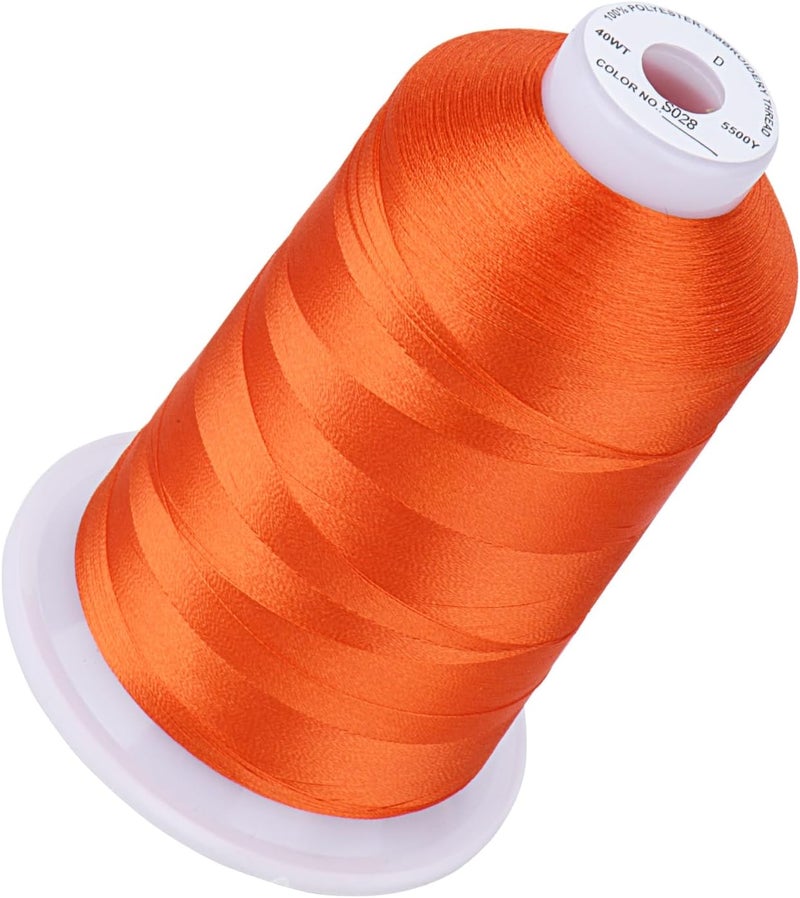 simthread 5500Yds Embroidery Thread, 5000M High-Yardage 40WT 100% Polyester Thread – 170+ Vivid Colors, High-Speed Rated – Compatible with Brother, Singer, Janome & More - Fiery Sunset S028 - Image 1